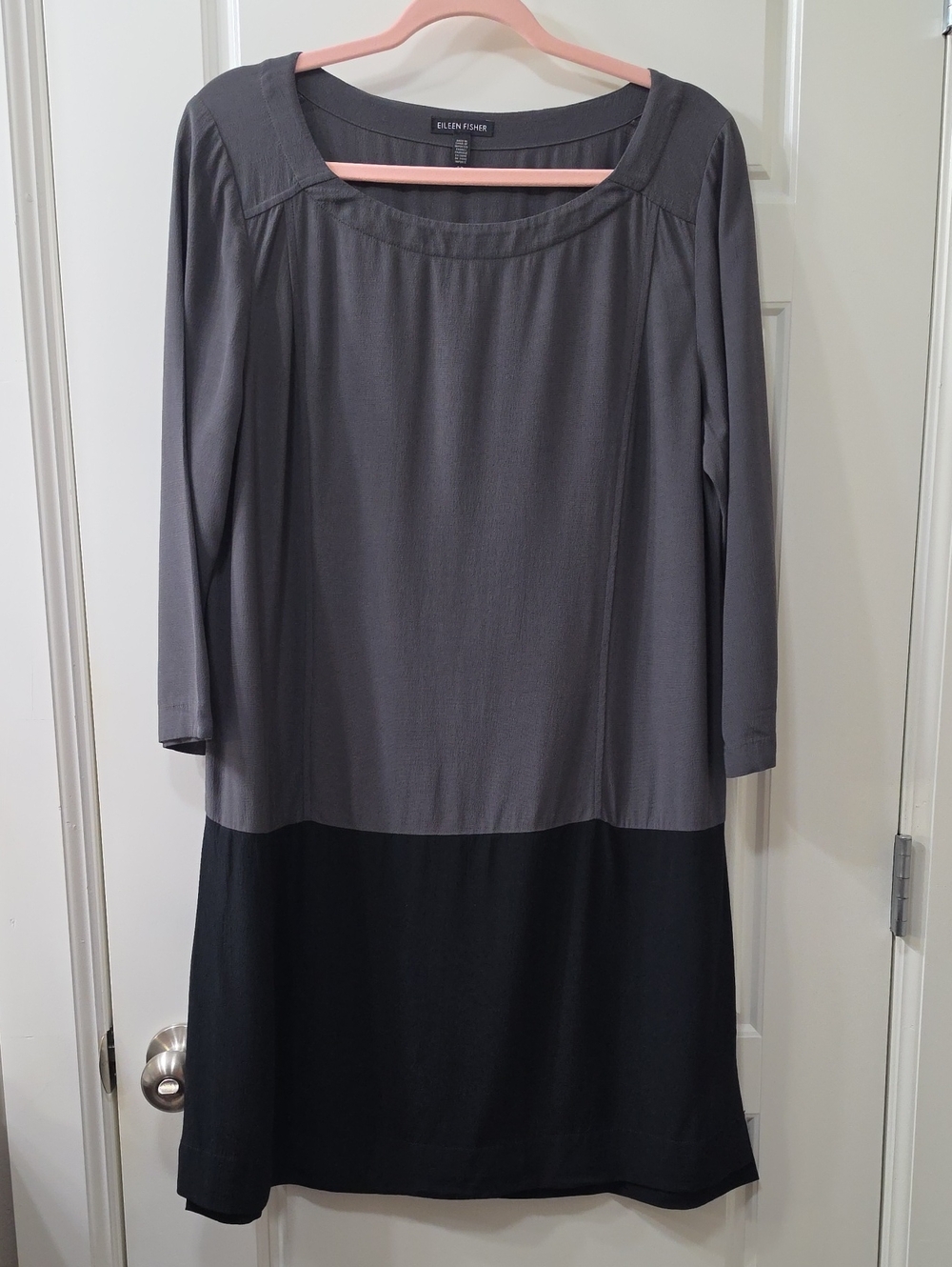 🖤 Eileen Fisher Colorblock Knit Dress – Effortless Minimalist Style - Small 🖤
